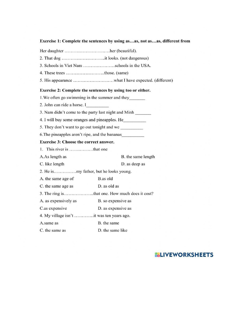 Worksheet 1516837 | PDF