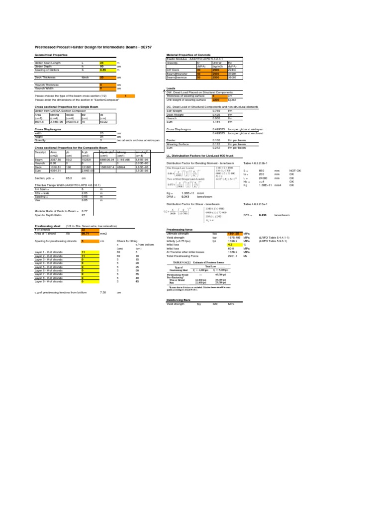 Prestressed Precast I-Girder Design Guide | PDF | Building | Building ...
