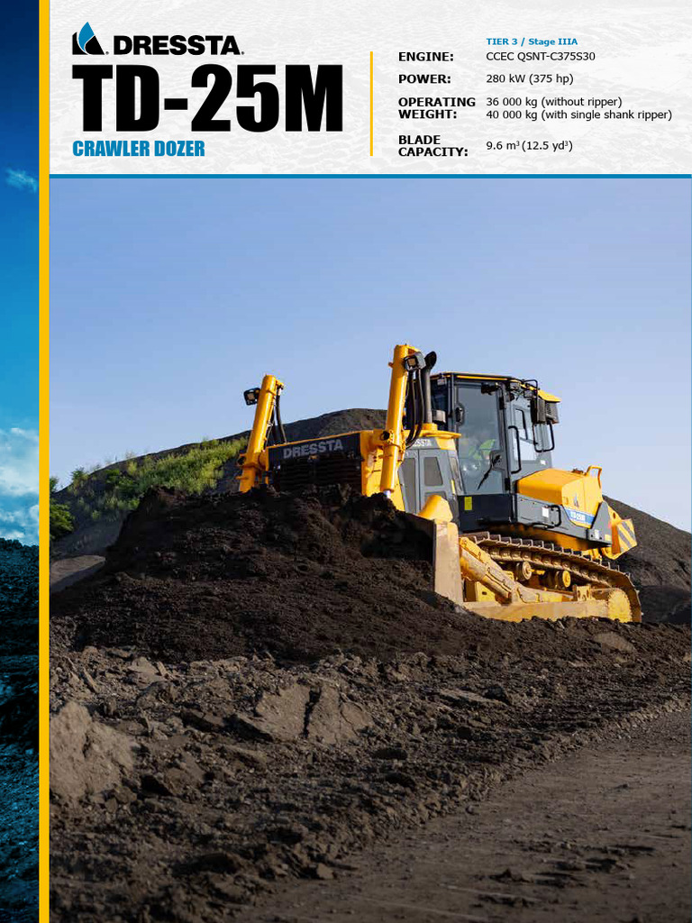 TD-25M Crawler Dozer Specifications | PDF | Horsepower | Vehicles