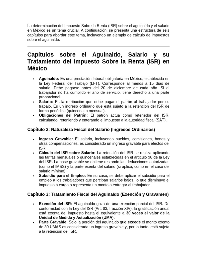 ISR Aguinaldo y Salario en México | PDF | Impuesto sobre la renta | Salario