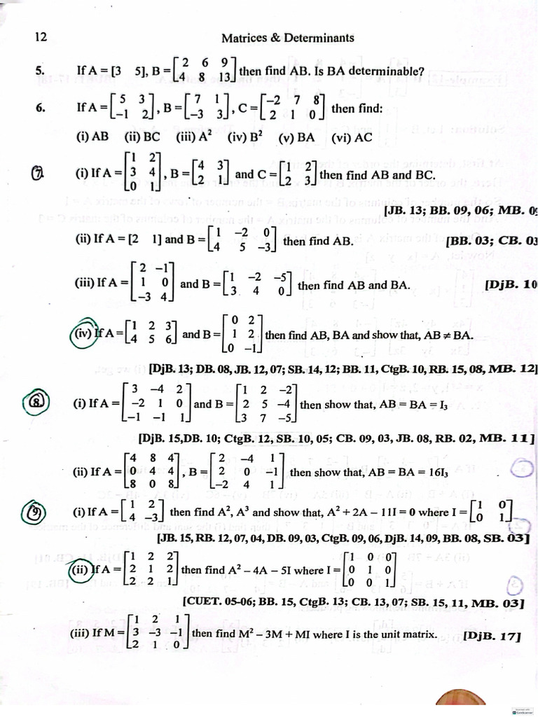 H.math 1st (Test Suggestions) | PDF