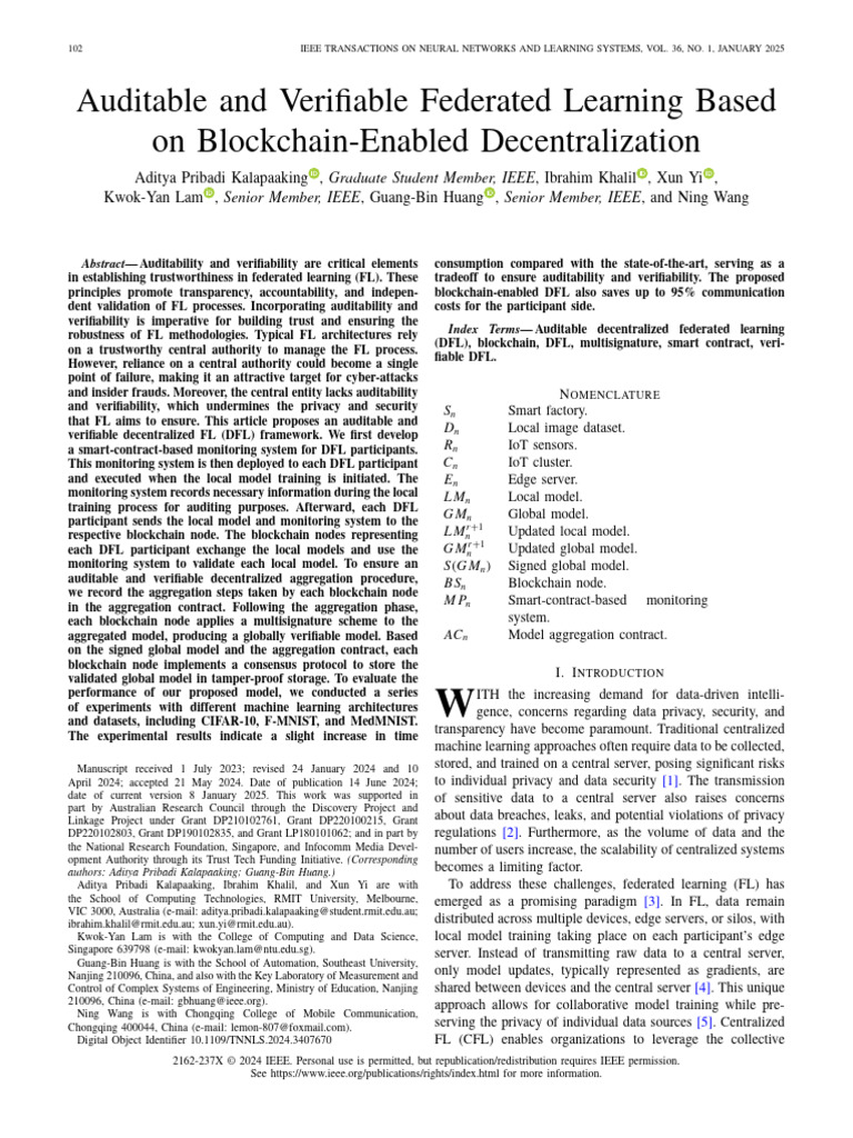 Auditable Decentralized Federated Learning | PDF | Machine Learning ...