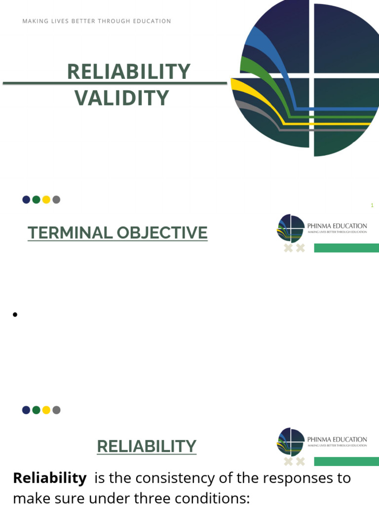 Edu 533 Reliability and Validity Final | PDF | Validity (Statistics ...