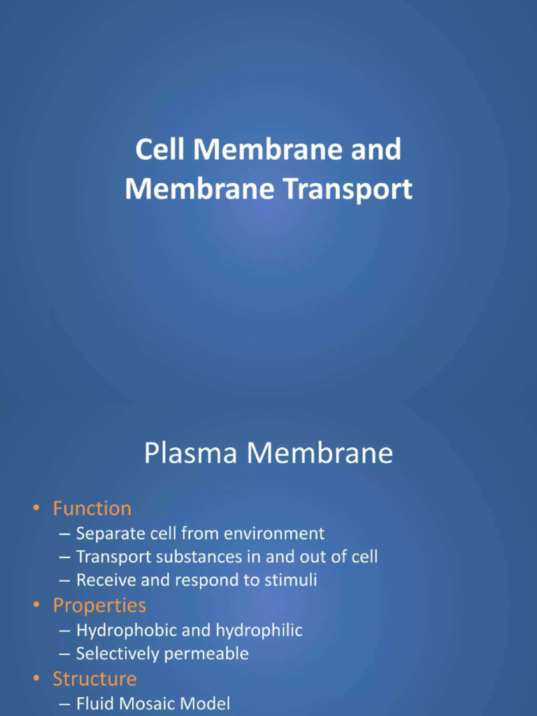 Transport Across Cell Membrane | PDF