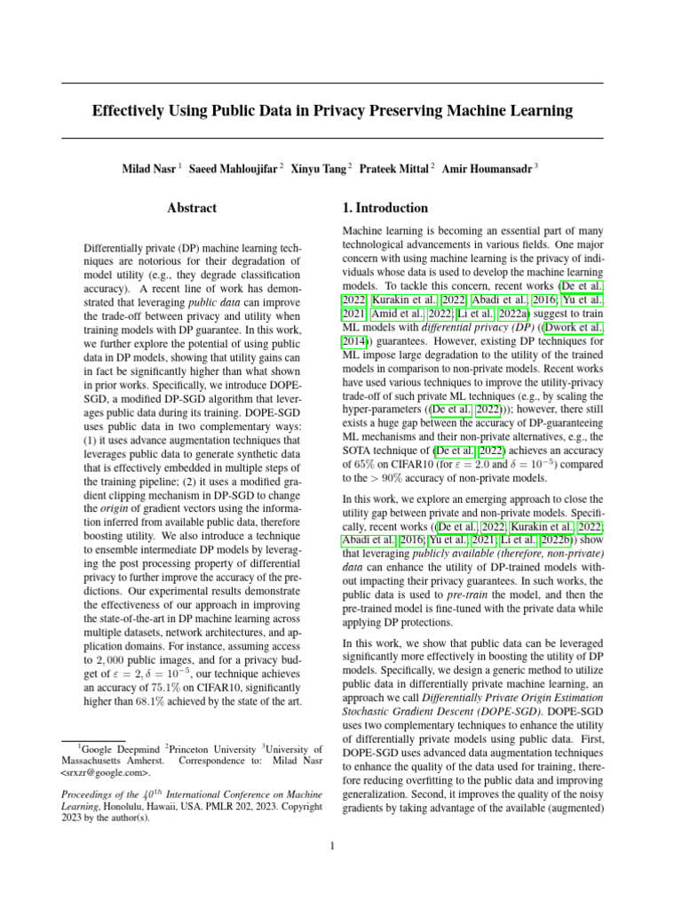 Enhancing DP Machine Learning with Public Data | PDF | Machine Learning ...