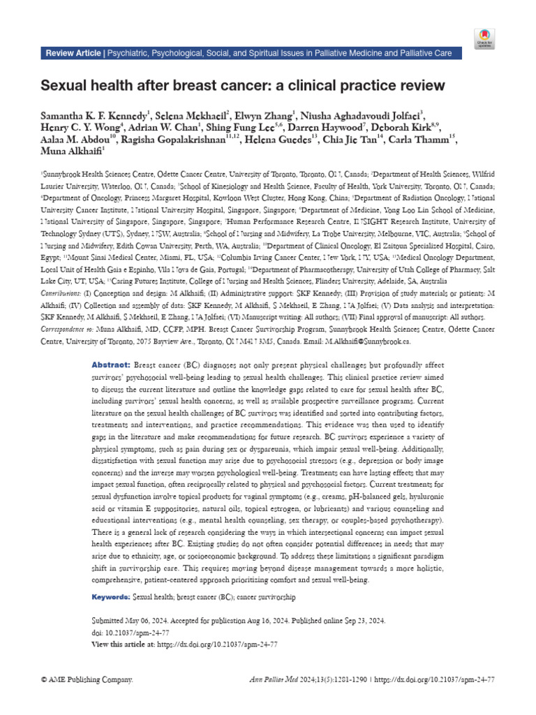 Sexual Health Post-Breast Cancer Review | PDF | Sexual Dysfunction ...