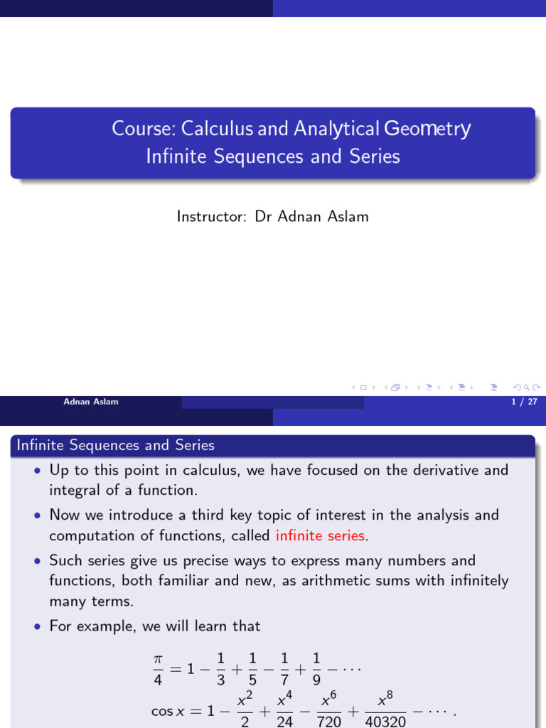 Infinte Sequences and Series | PDF | Sequence | Limit (Mathematics)