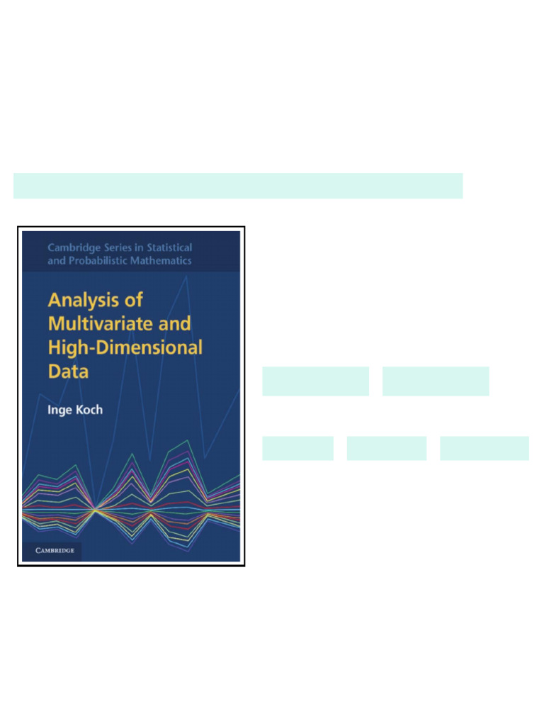 Analysis of Multivariate and High Dimensional Data Available Instanly ...