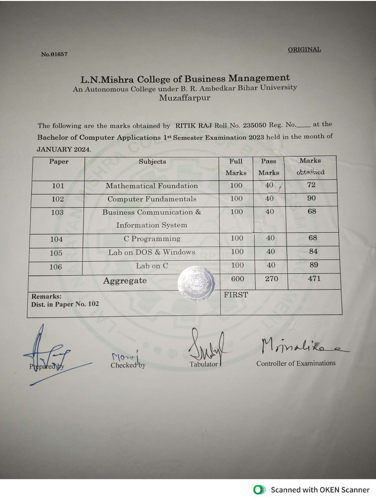Mark Sheets | PDF