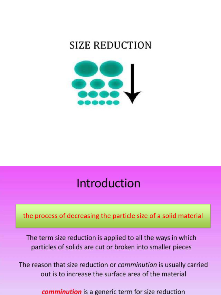 Particle Size Reduction Techniques | PDF