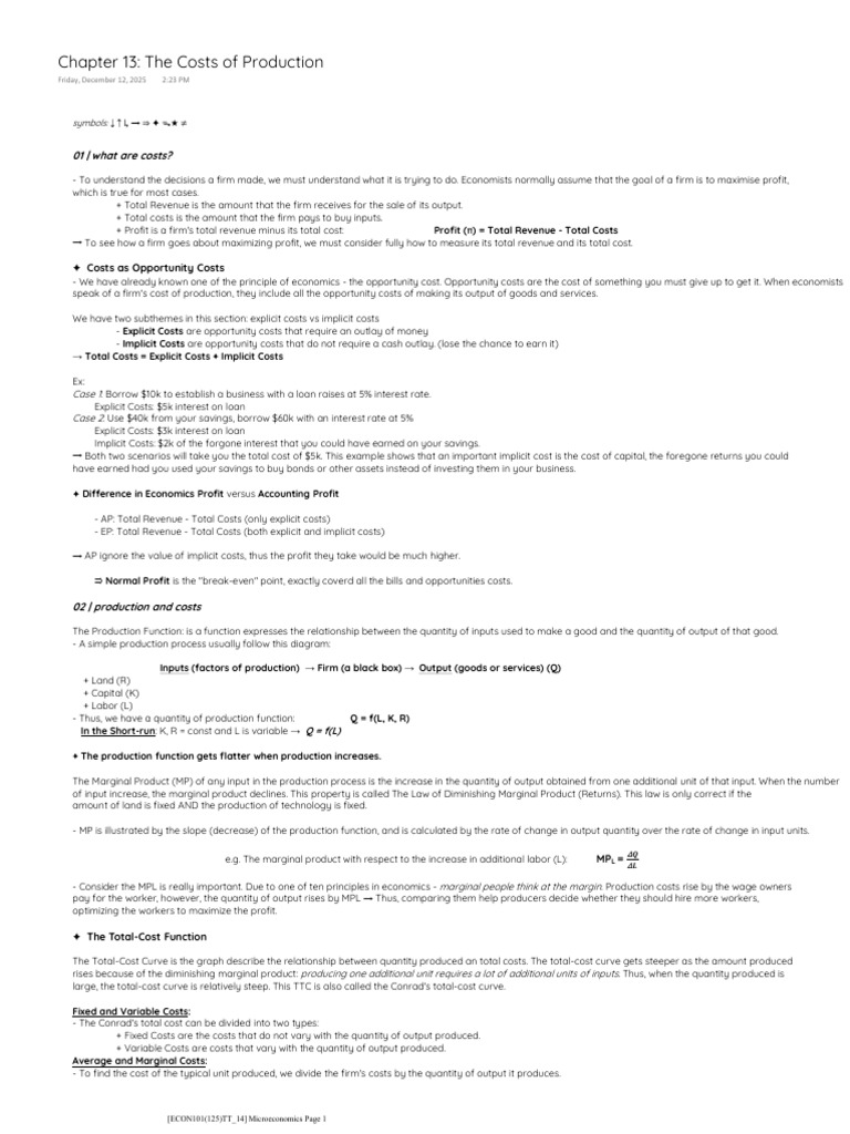 Chapter 13 | PDF | Marginal Cost | Average Cost