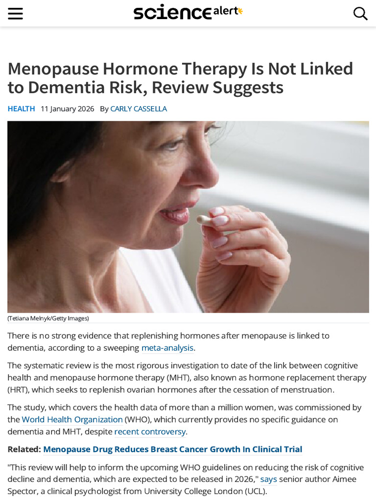 Menopause Hormone Therapy and Dementia Risk | PDF | Hormone Replacement ...