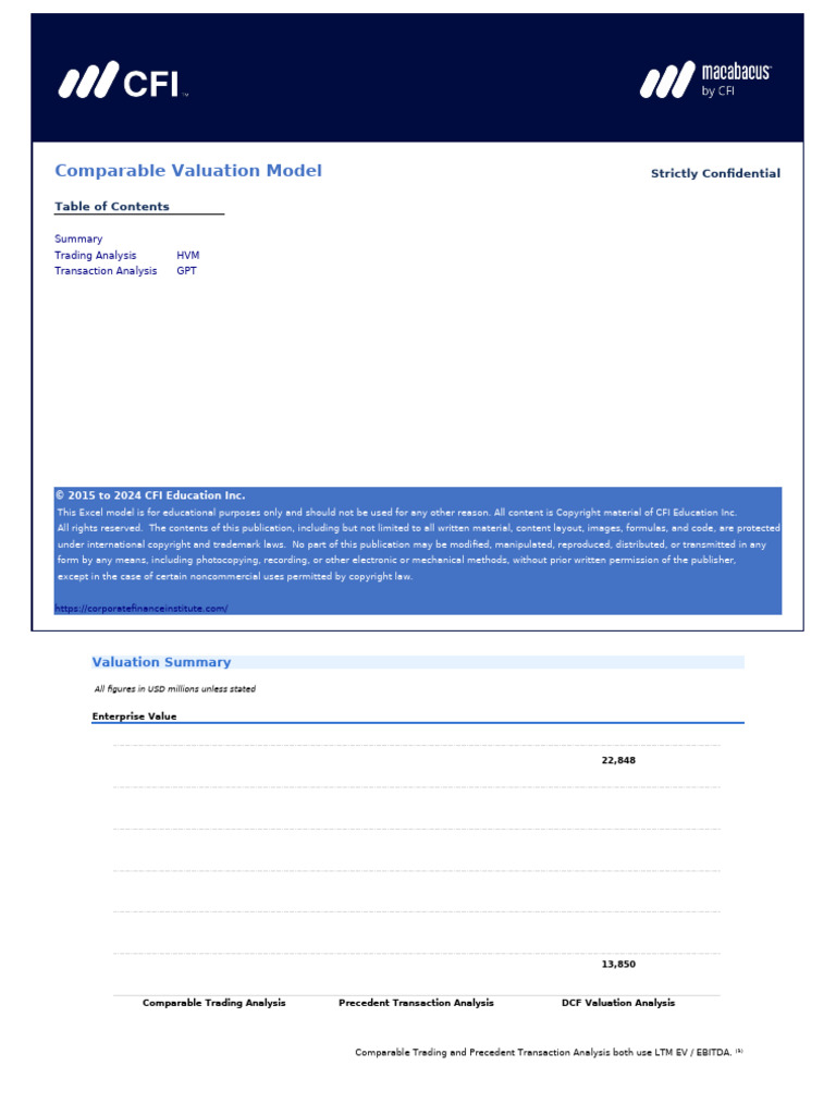 Comparable Valuation Model Overview | PDF | Valuation (Finance) | Stocks