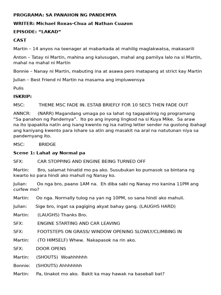 Radio Broad Script Filipino | PDF