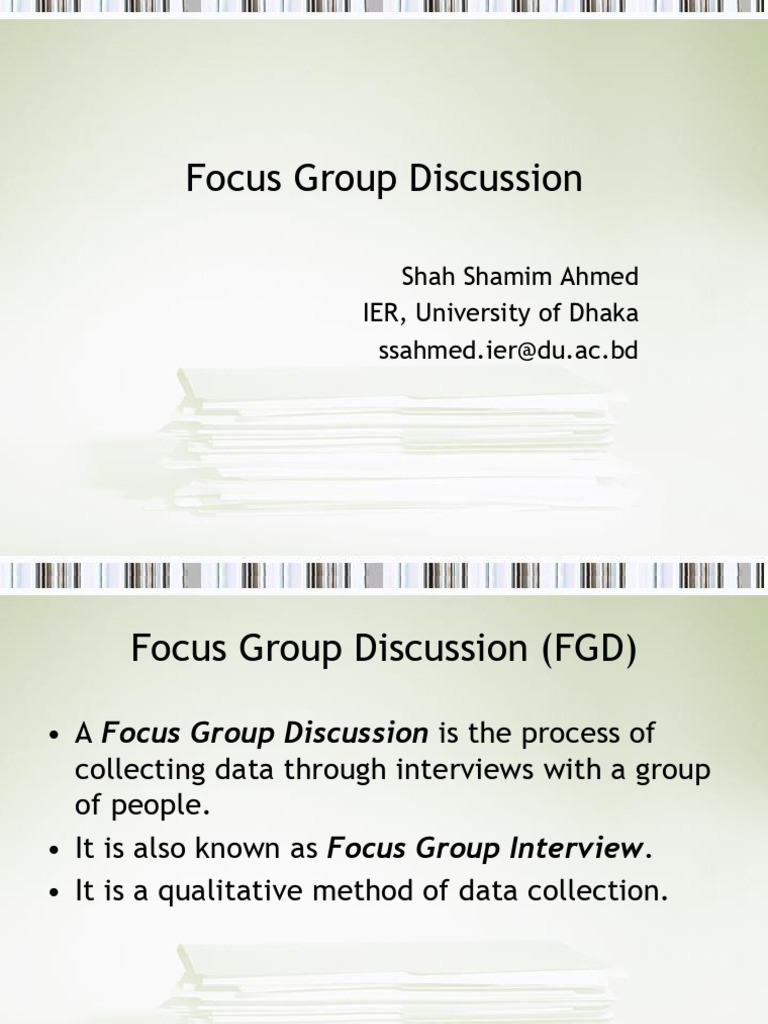 Developing FGD | PDF | Focus Group | Psychological Concepts
