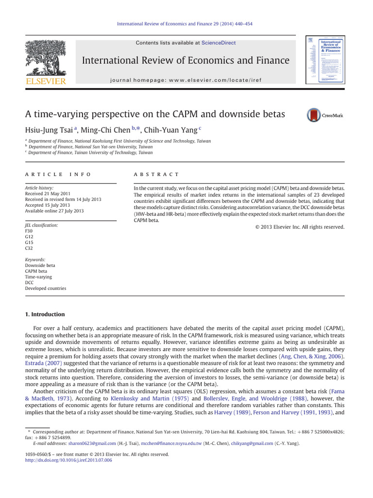 CAPM vs. Downside Betas Analysis | PDF | Capital Asset Pricing Model ...