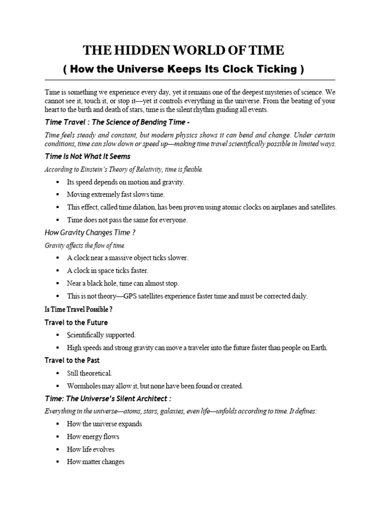 The Science of Time and Its Mysteries | PDF | Time | Time Travel