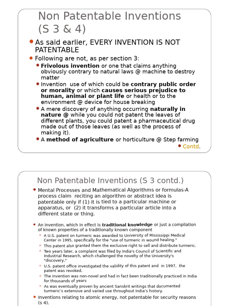 Non-Patentable Inventions Explained | PDF | Patent | Novartis