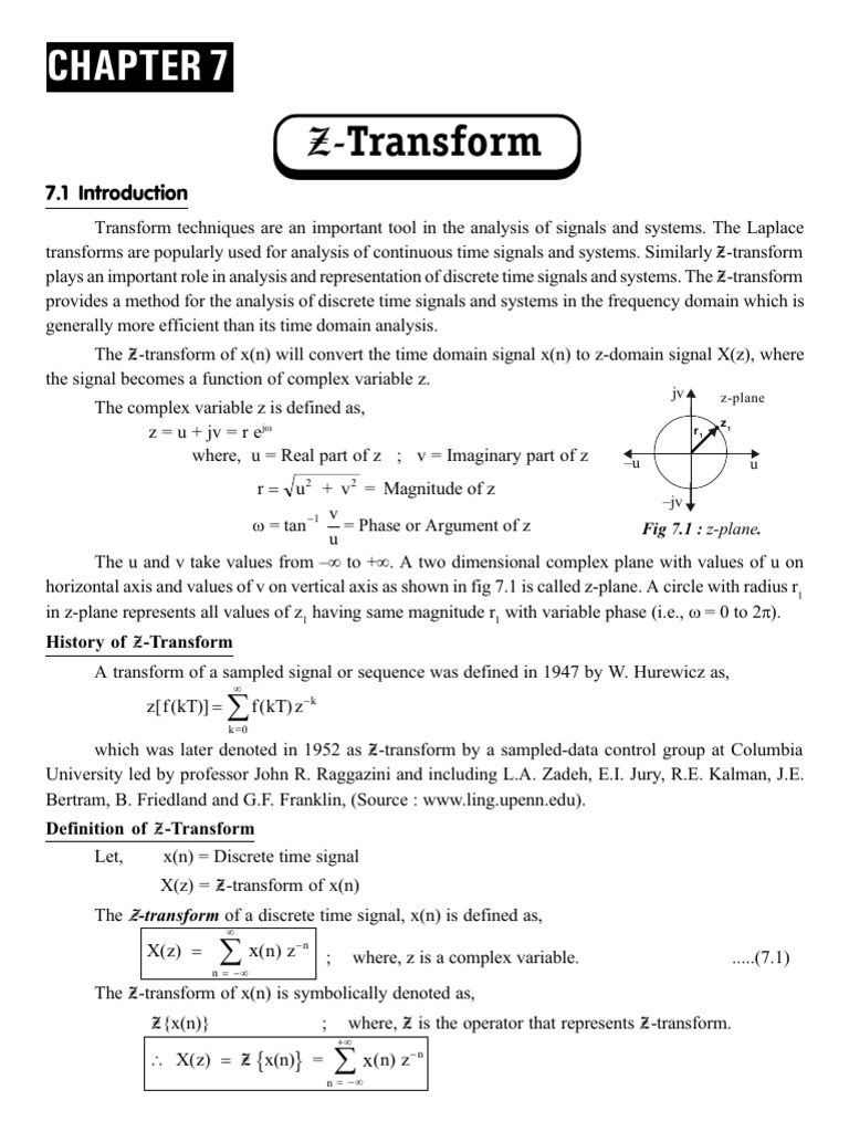 Z Transform 9cbca249c664bafb36a7d264aaabe55a | PDF | Mathematical ...