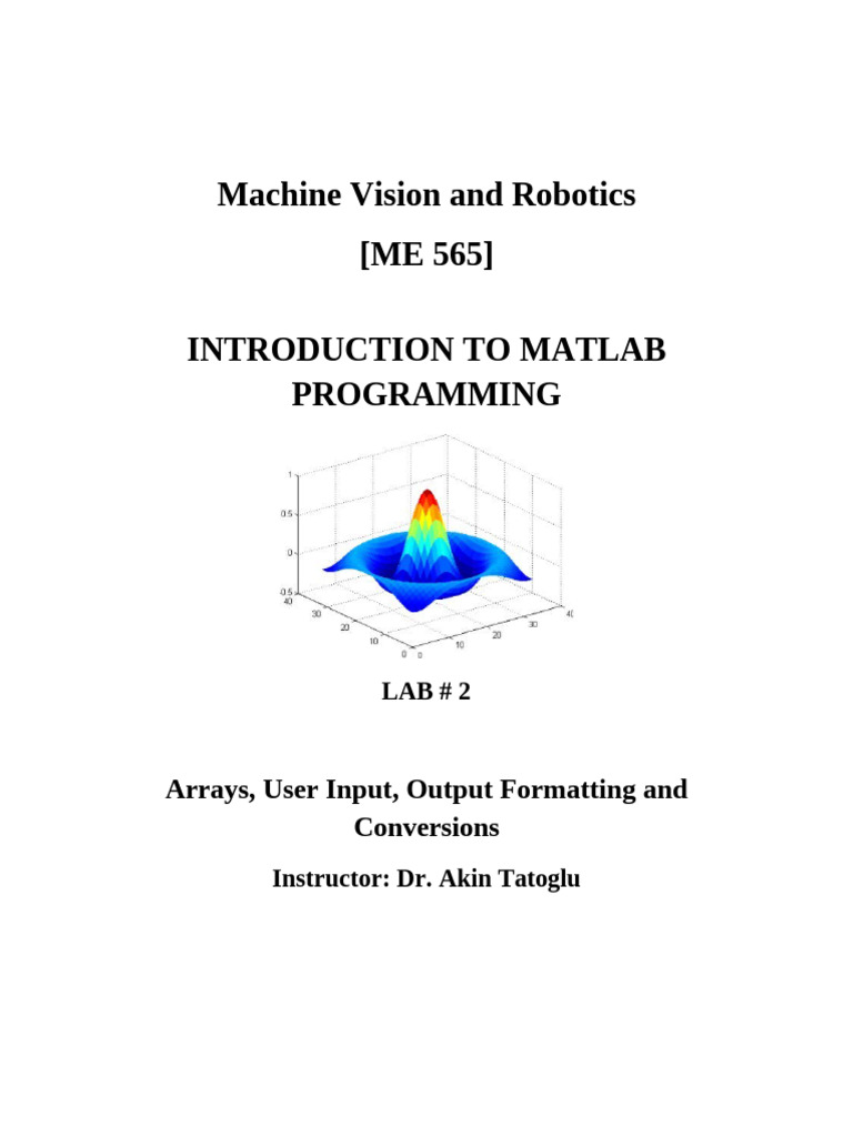 MATLAB Lab: Arrays & Temperature Conversion | PDF | Fahrenheit | Algebra