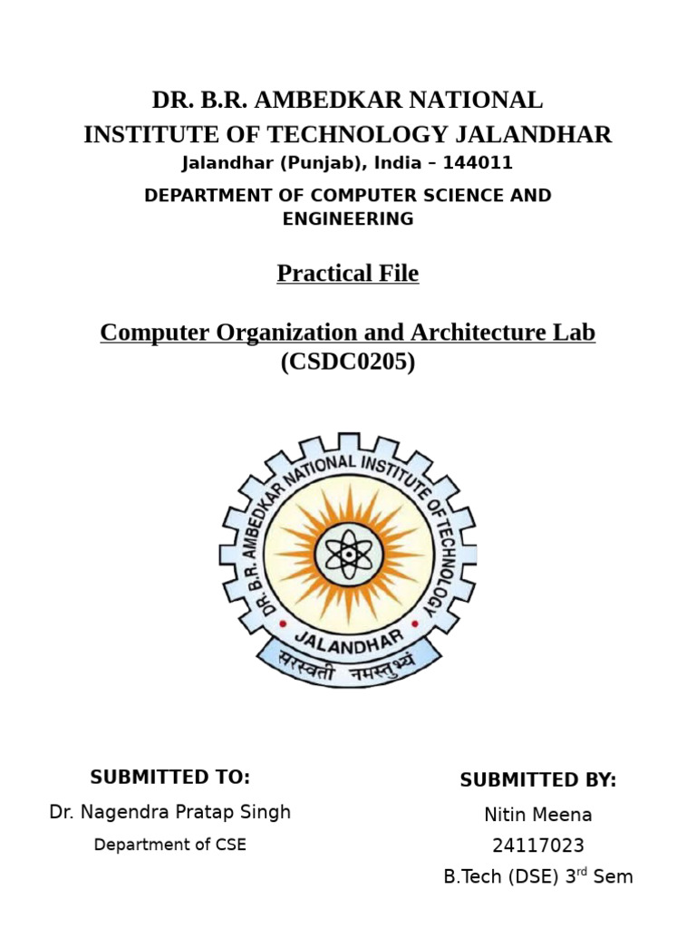 Computer Organization Lab Practical File | PDF