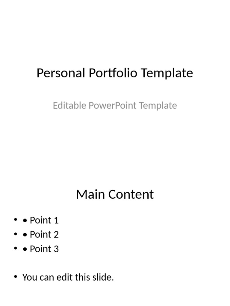 Editable Personal Portfolio Template | PDF