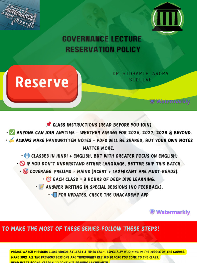 Governance and Reservation Policy Overview | PDF | Social Inequality ...