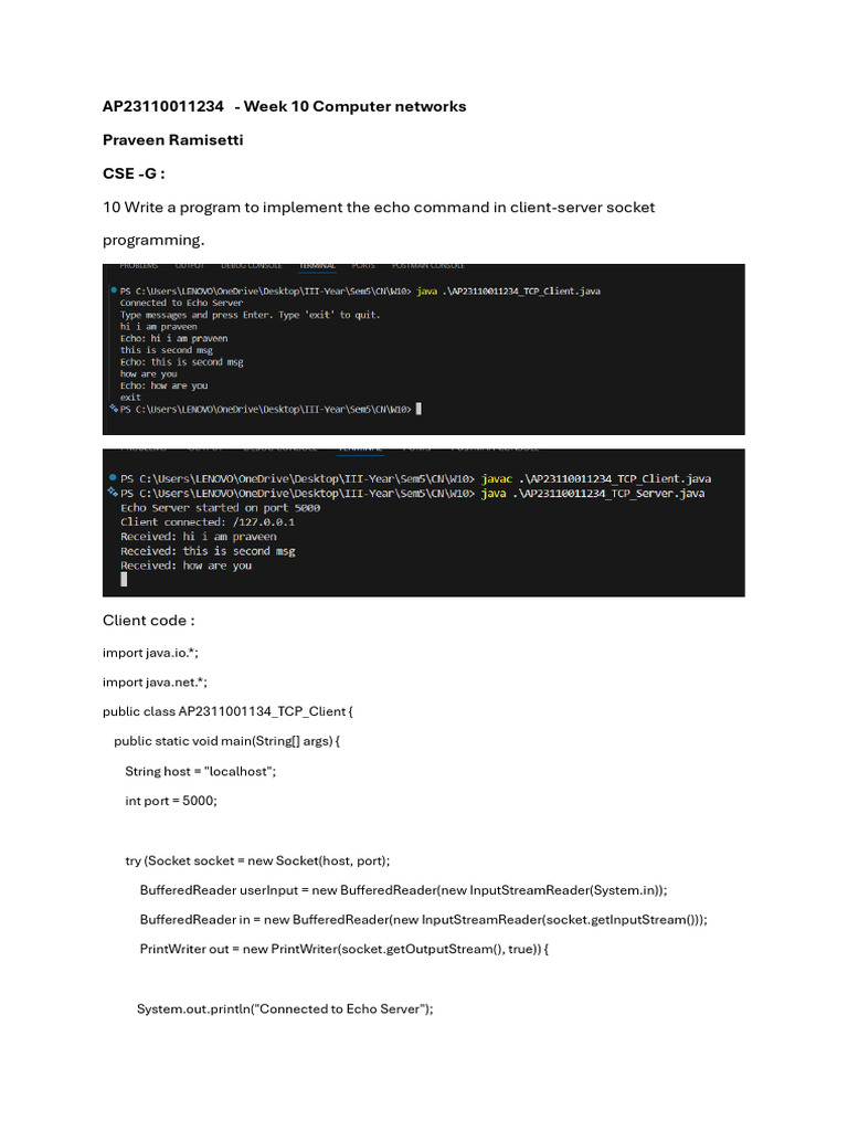 AP23110011234_W10_Report | PDF | Computer Programming | Software ...