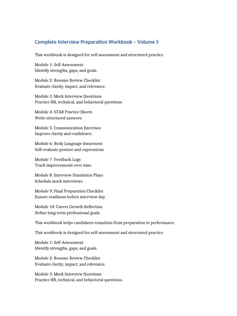 Interview_Preparation_Document_5 | PDF | Body Language | Communication