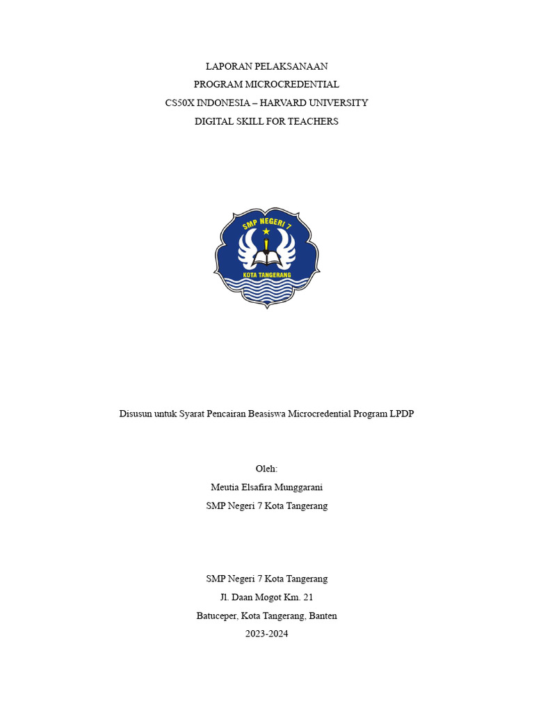 Laporan Program Microcredential CS50x | PDF