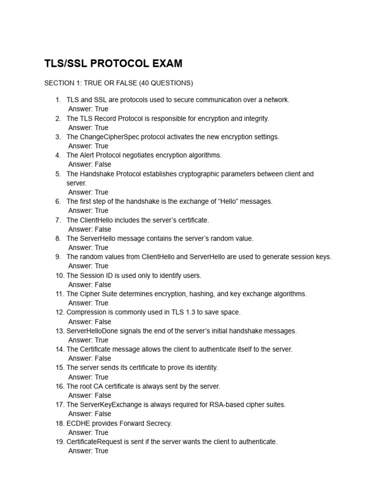 Tls_ssl Protocol Exam | PDF | Transport Layer Security | Espionage ...