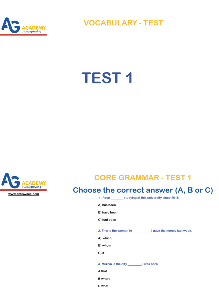 Core Grammar Test Questions | PDF | Chess Openings | Chess Theory