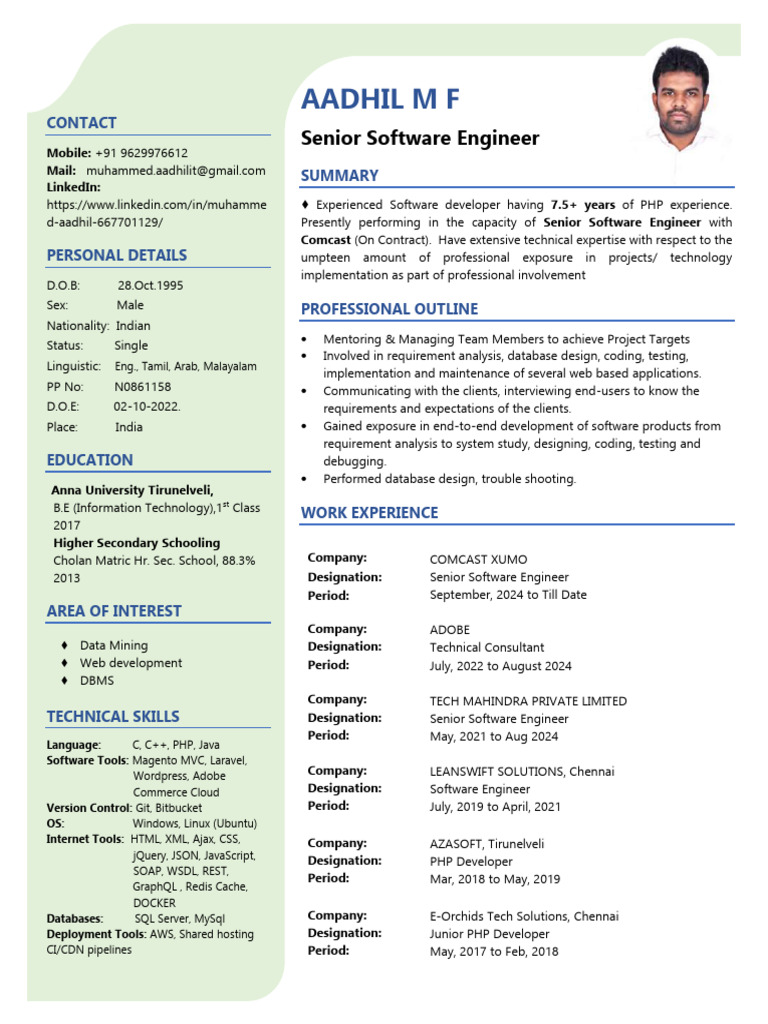 Senior Software Engineer Resume | PDF | Magento | Php
