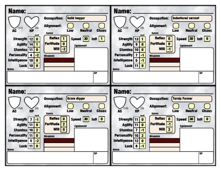 Character Stats and Equipment Overview | PDF