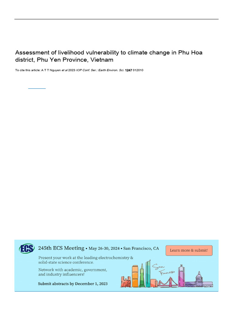 Climate Change Vulnerability in Phu Hoa | PDF | Vulnerability | Natural ...