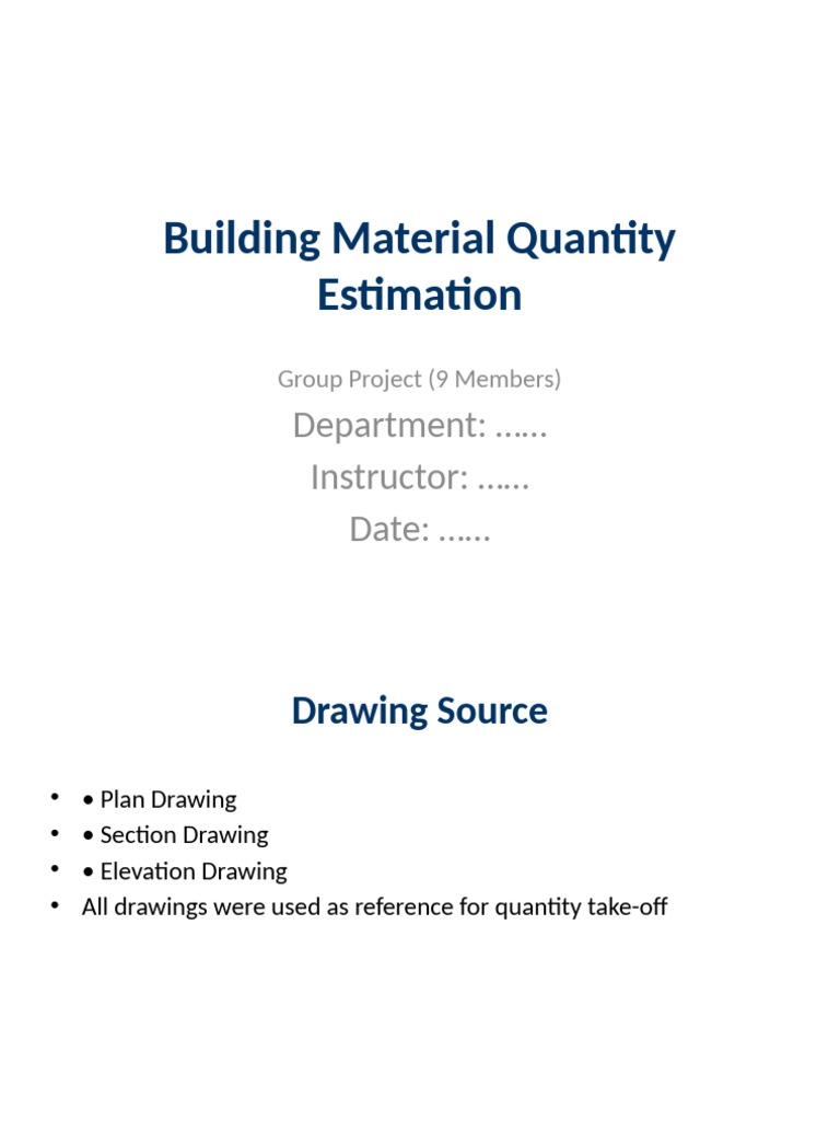 Formal Material Quantity Estimation | PDF