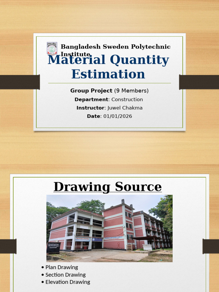 Material Quantity Estimation - Copy | PDF