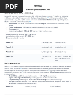 Peptide Dosage Protocols for Weight Loss & Health | PDF | Mitochondrion