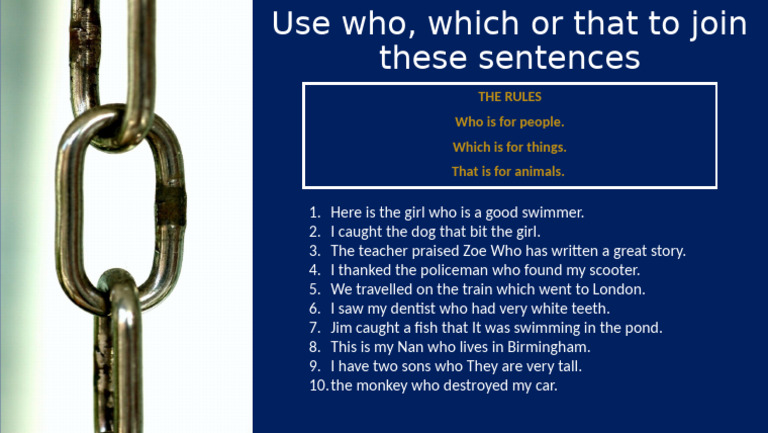 Using Who, Which, and That in Sentences | PDF