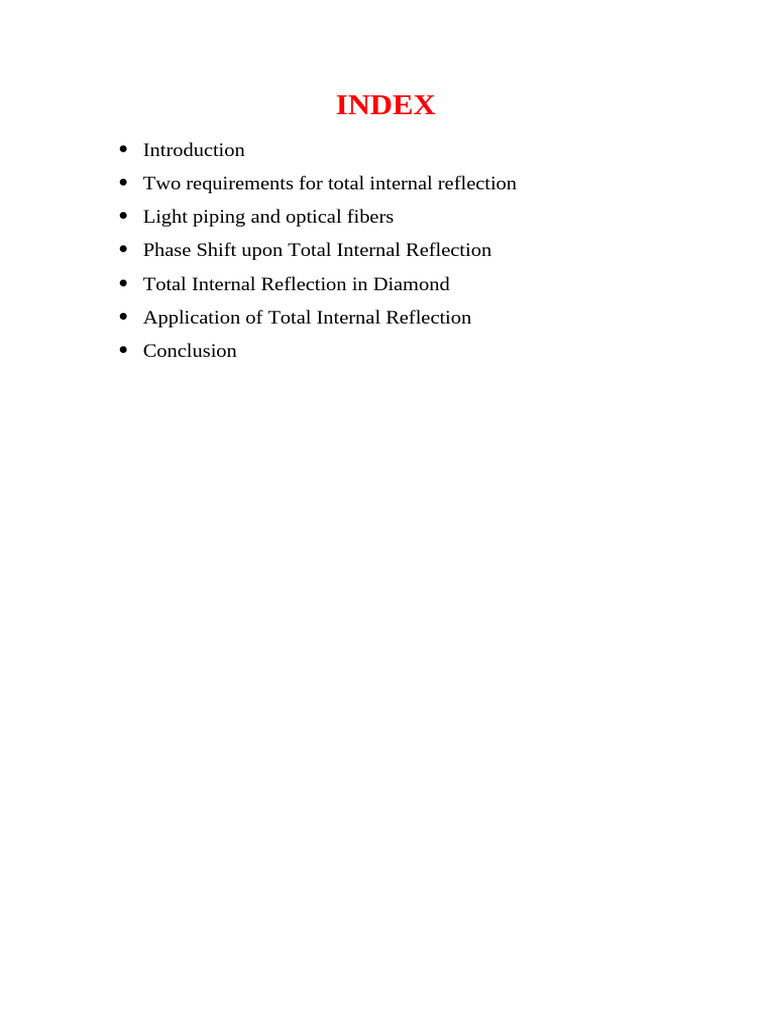 Total Internal Reflection | PDF | Reflection (Physics) | Refraction