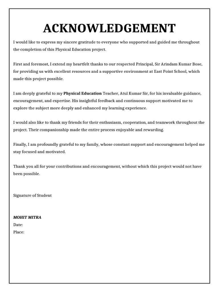 Acknowledgement[1] | PDF | Psychology | Social Psychology