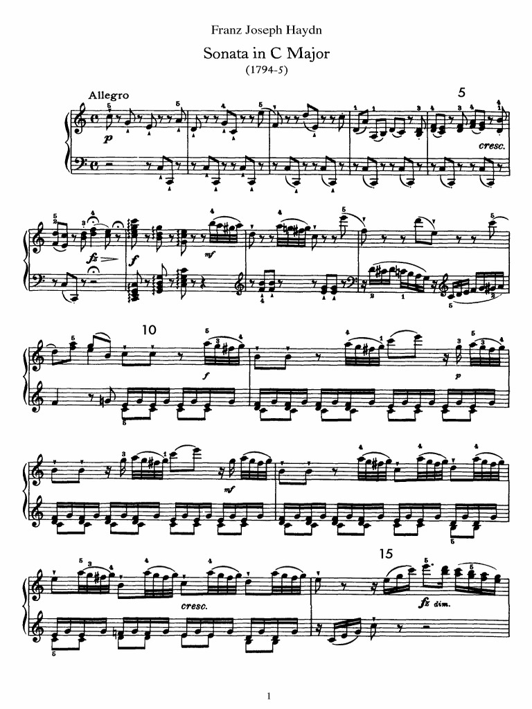 Haydn_-_Piano_Sonata_No_50_in_C | PDF