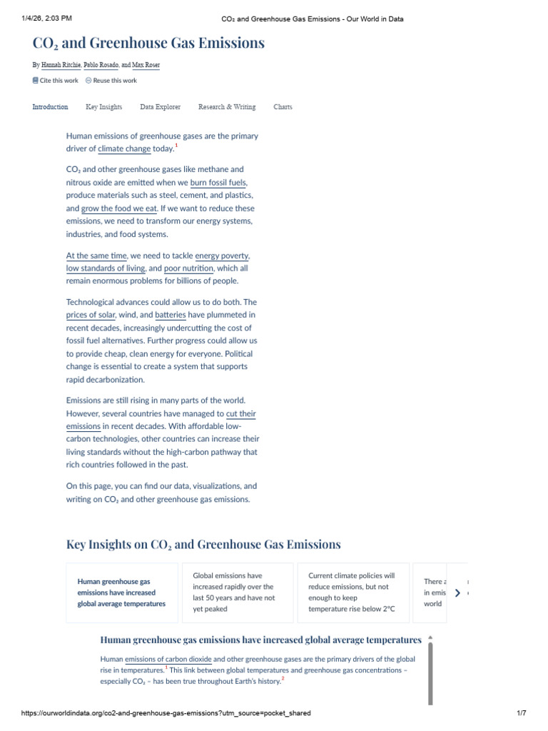 CO₂ and Greenhouse Gas Emissions Insights | PDF | Greenhouse Gas ...