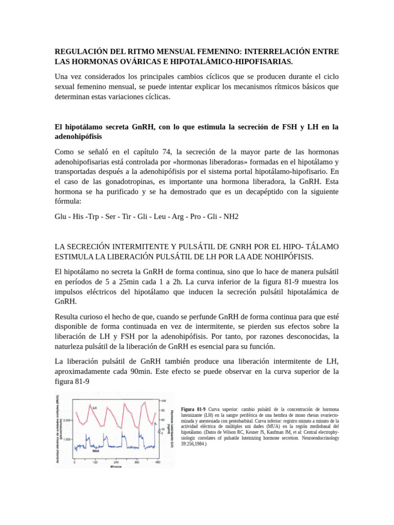 Regulación Hormonal del Ciclo Femenino | PDF | Hormona luteinizante ...