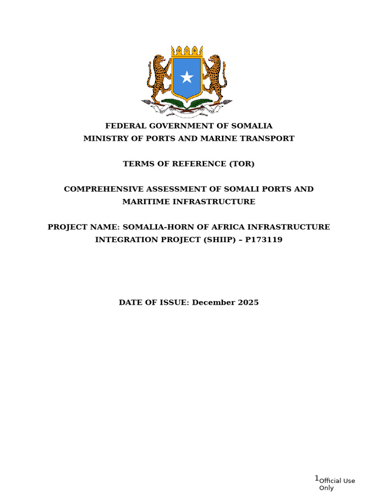 Somalia Ports Infrastructure Assessment | PDF | Port | Infrastructure