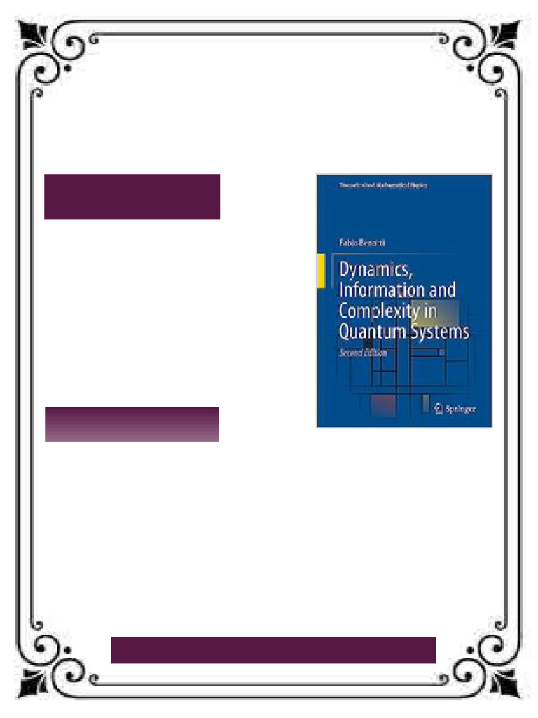 Dynamics Information and Complexity in Quantum Systems 2nd Edition ...