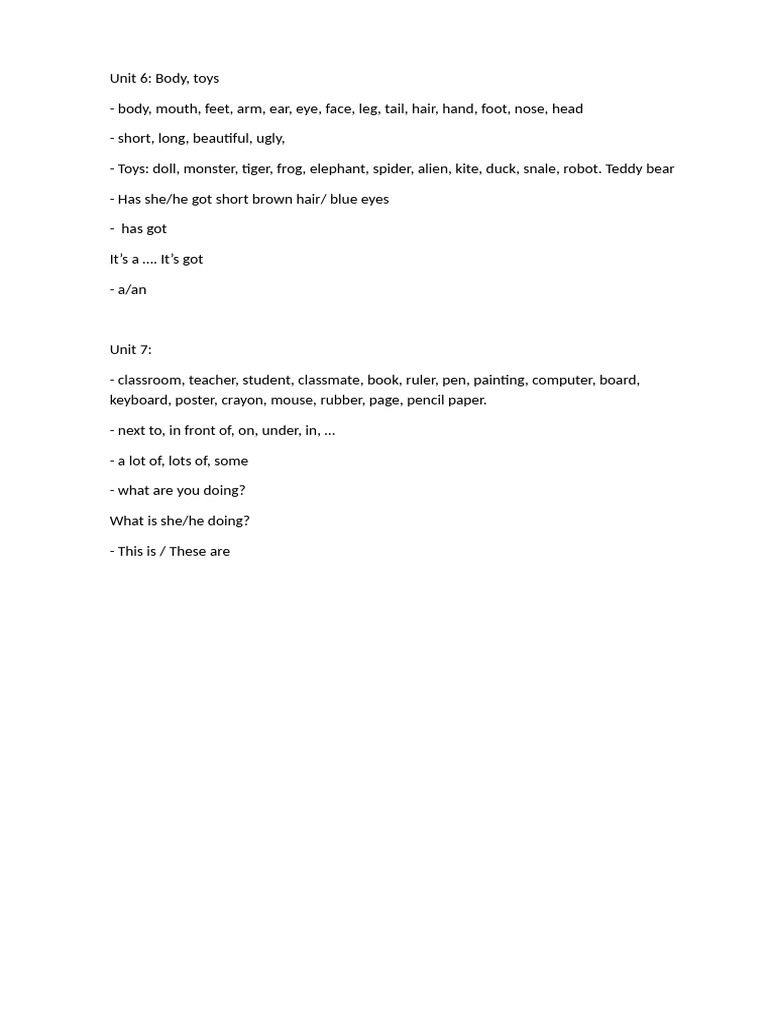 Unit 6, 7 | PDF