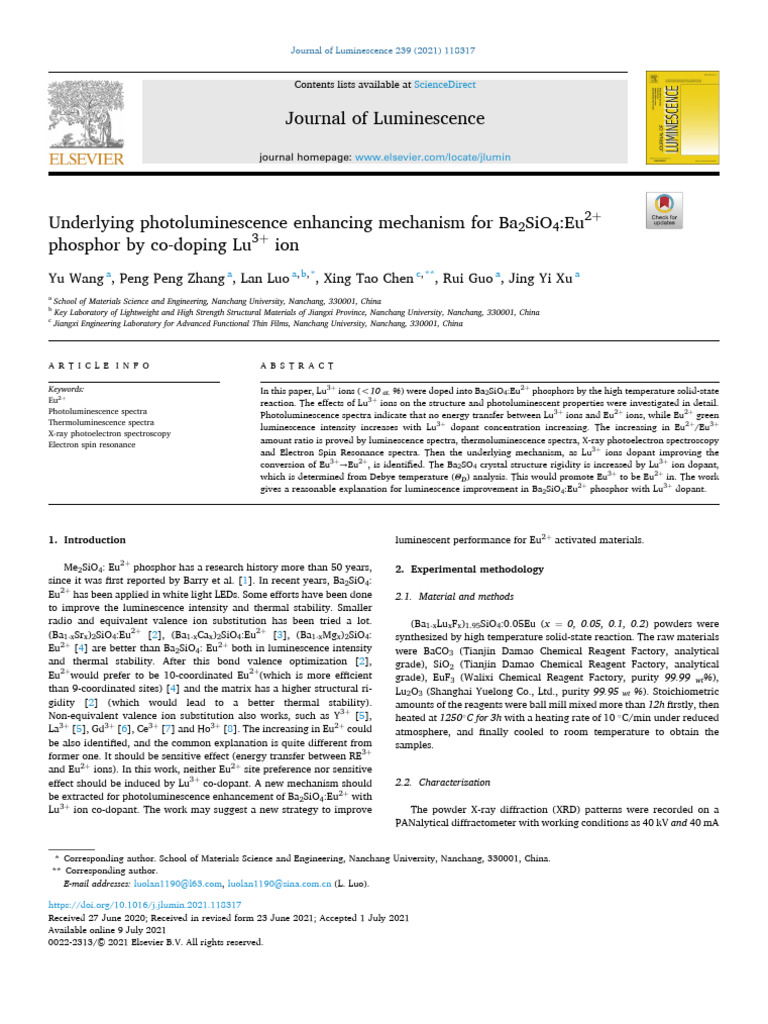 S0022231321004336 | PDF | Electron Paramagnetic Resonance | X Ray ...