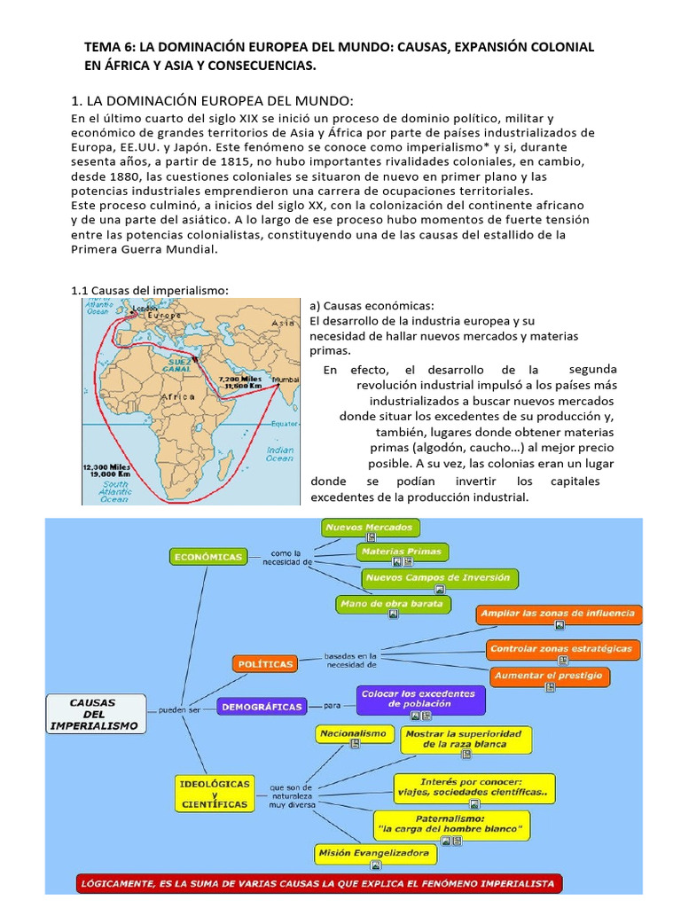 Causas y Consecuencias del Imperialismo | PDF | Colonialismo | imperio ...