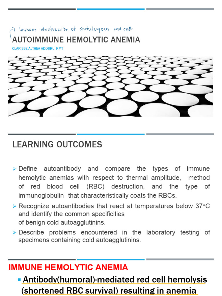Understanding Autoimmune Hemolytic Anemia | PDF | Medical Specialties ...